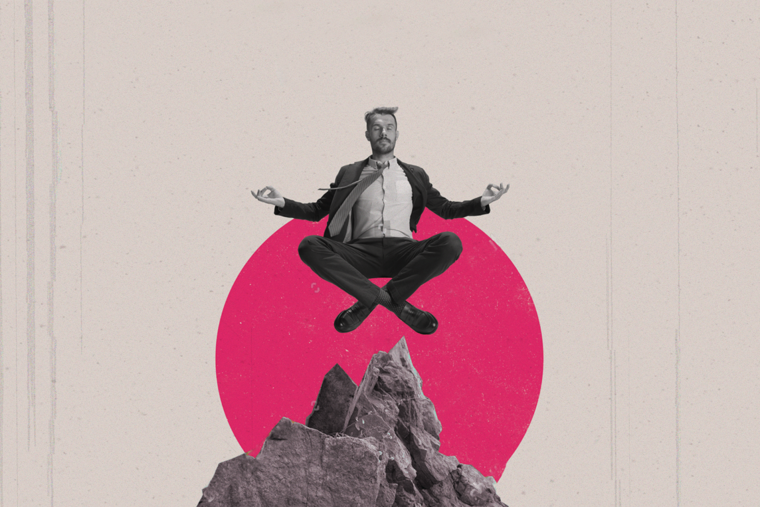 Homem levitando, ilustração para o blog da Pomelo